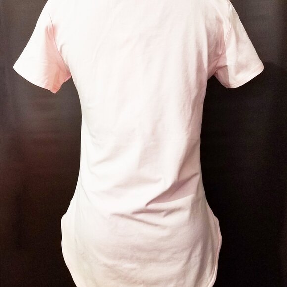 Junior Women’s Lt.Pink Euntique High-Low Scoop Neck Graphic T-Shirt LoungewearTh - Picture 2 of 3